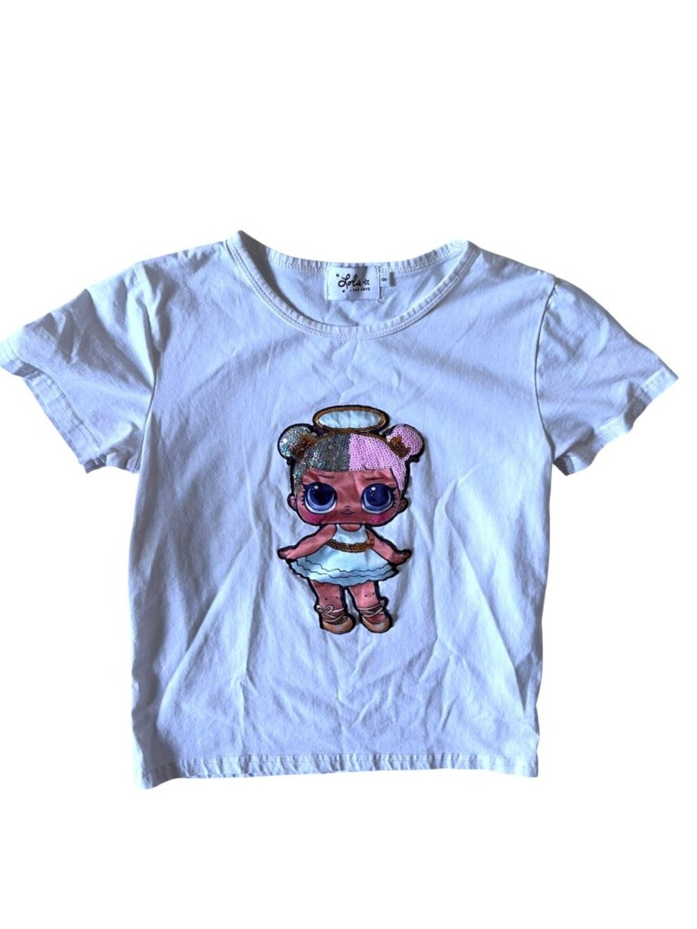 Lola + The Boys White L.O.L. Surprise Doll Sequin Graphic T-Shirt Size 8 - Picture 4 of 5